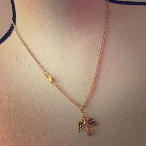 Charming Angel Charm Necklace in Curb Link Chain